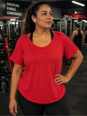 OP Pink Scoop-Neck Short Sleeve Tee